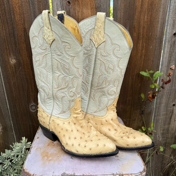 Yucca Boots Exotic Line Ostrich Leather Men's 7 Women's 8.5 - Picture 1 of 15